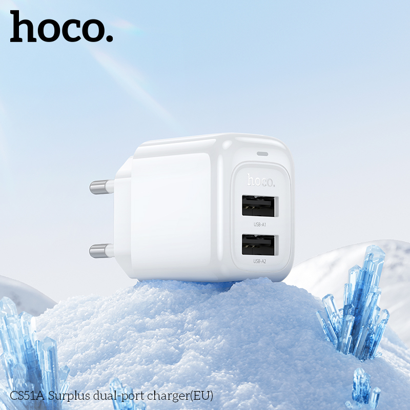 Cargador de pared HOCO CS51A 12W blanco con cable