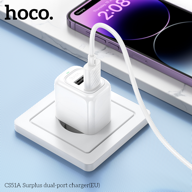 Cargador HOCO CS51A 12W vista del adaptador USB