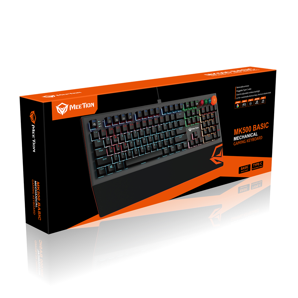 Caja del producto teclado mecánico Meetion MK500