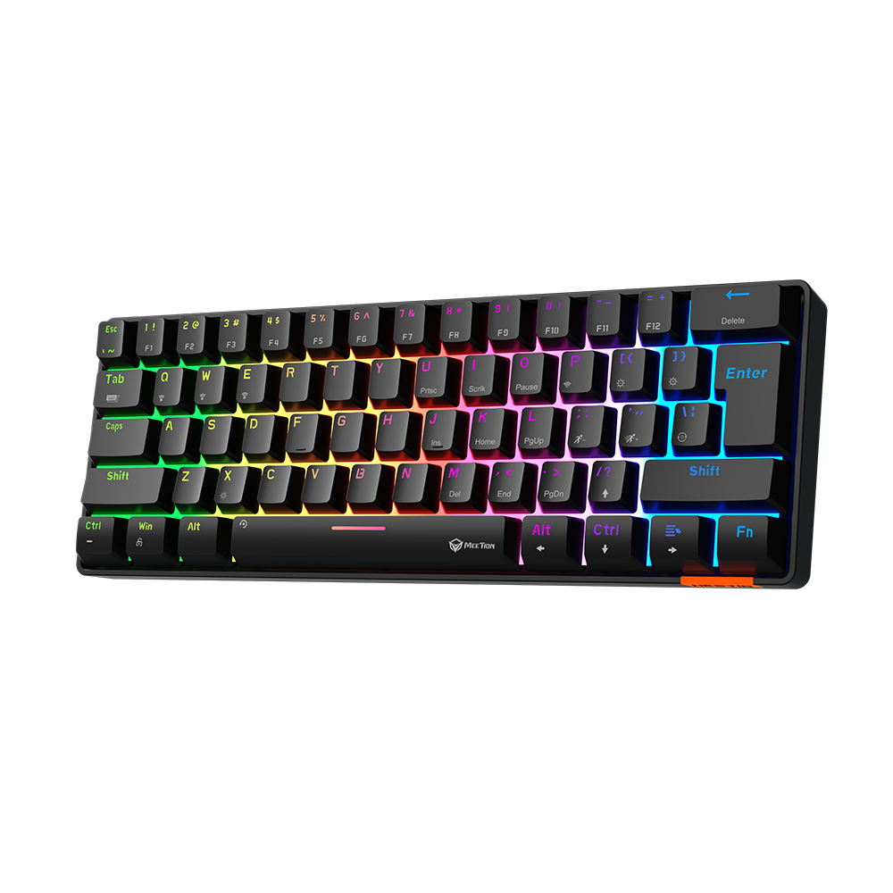 Teclado mecánico Bluetooth Meetion MK005BT 60% negro con RGB