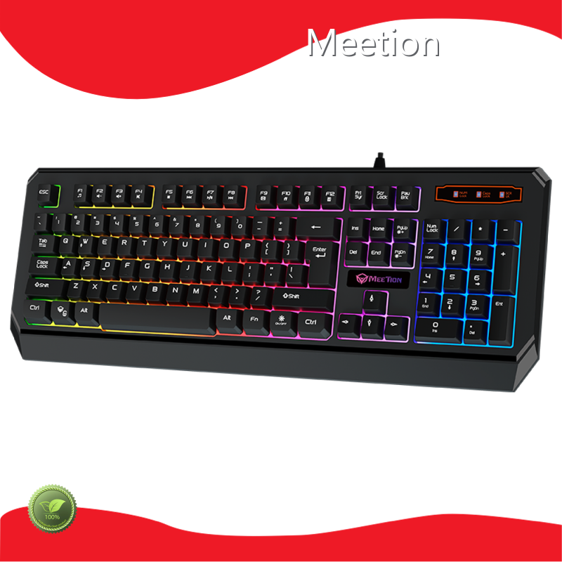 Teclado Meetion K9320 con sus teclas retroiluminadas encendidas