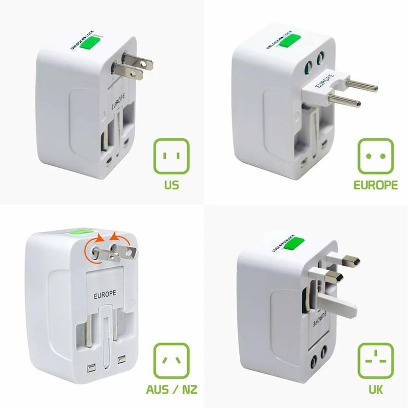 Detalle del adaptador de viaje universal