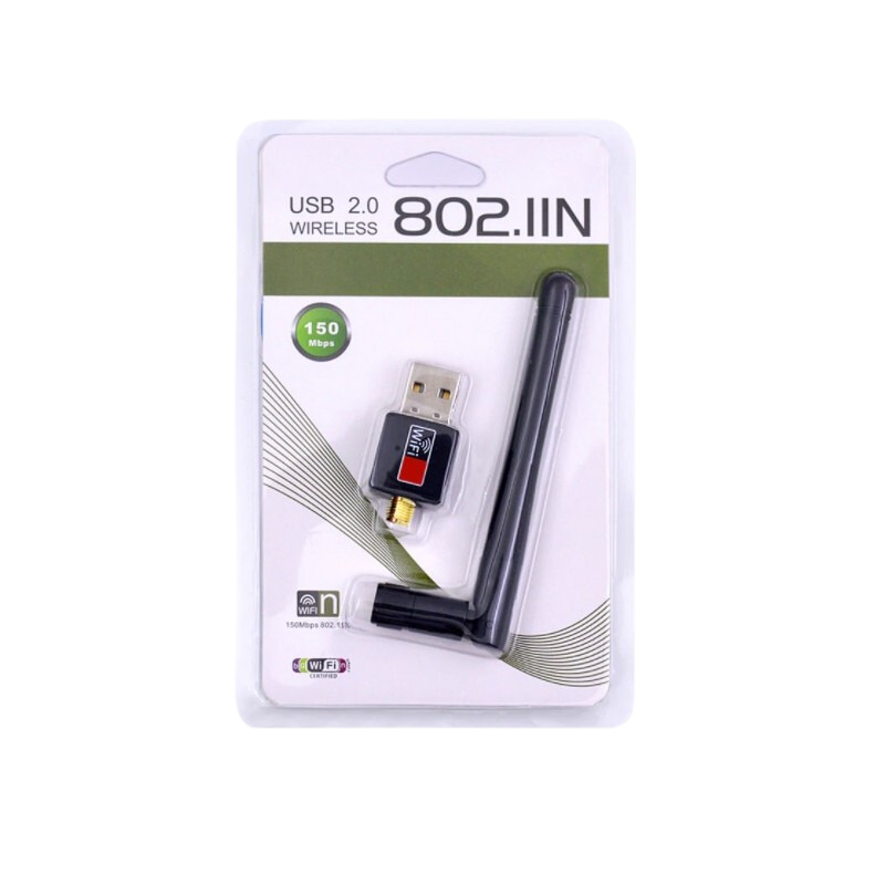 Antena WiFi USB negra para PC y notebook