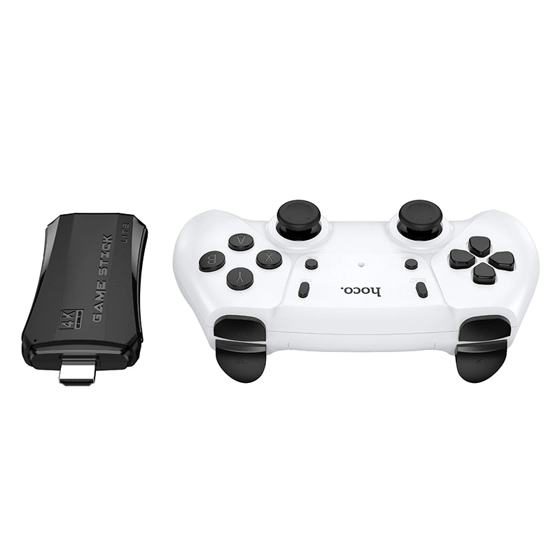 Mandos inalámbricos HOCO GA31 junto a la caja de juegos HDMI