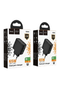 Cargador HOCO CS63A 65W USB-C y USB-A negro