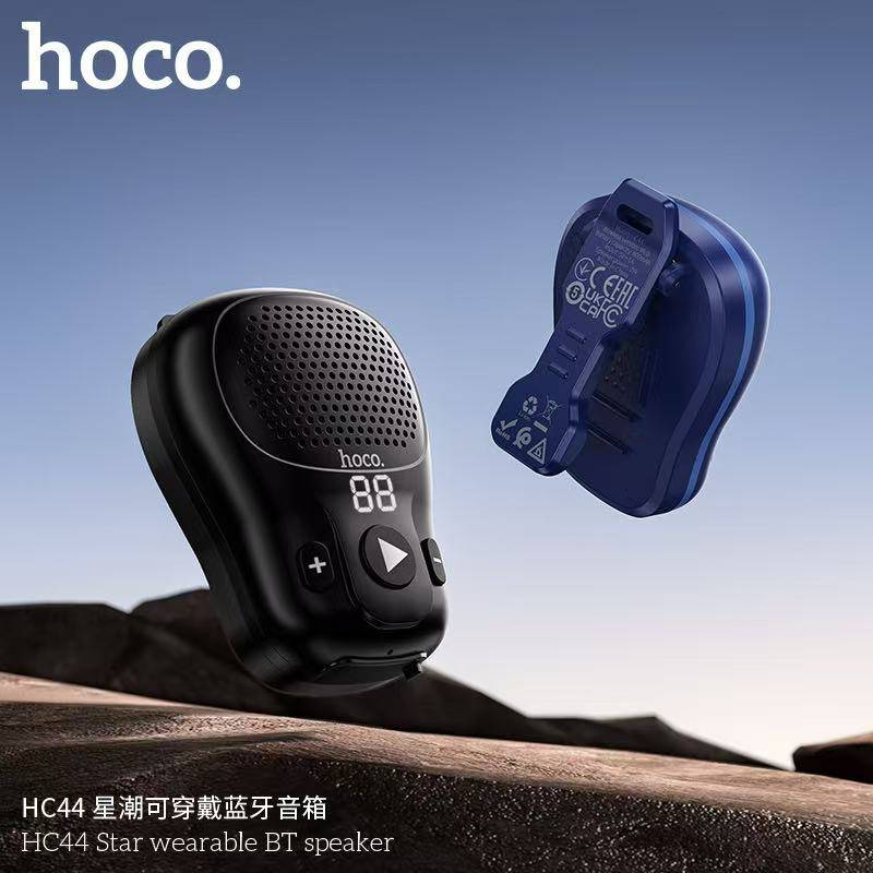 Parlante HOCO HC44 Star con clip, en negro y azul