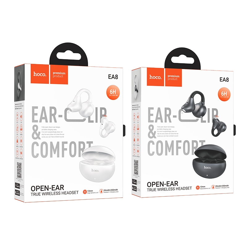 Packaging de los audífonos HOCO EA8 Ear-Clip and Comfort