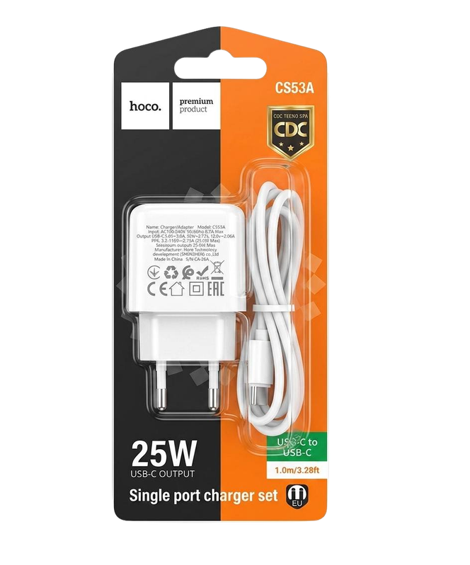 HOCO CS53A 25W set con cable Lightning