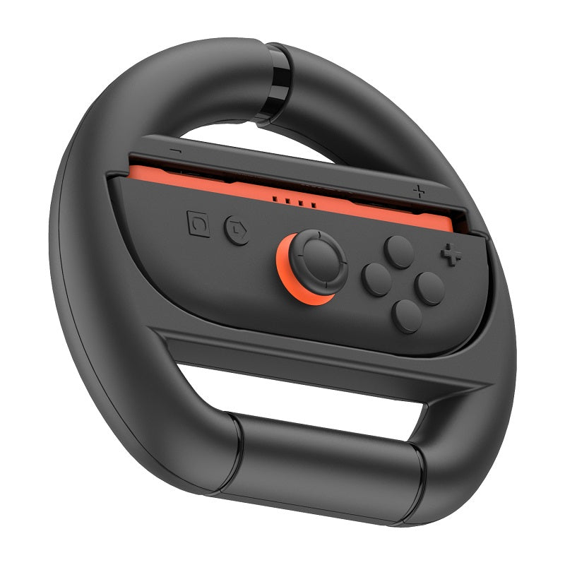 Volante racing iPEGA PG-SW2054 con Joy-Con naranja de Nintendo Switch 2 montado