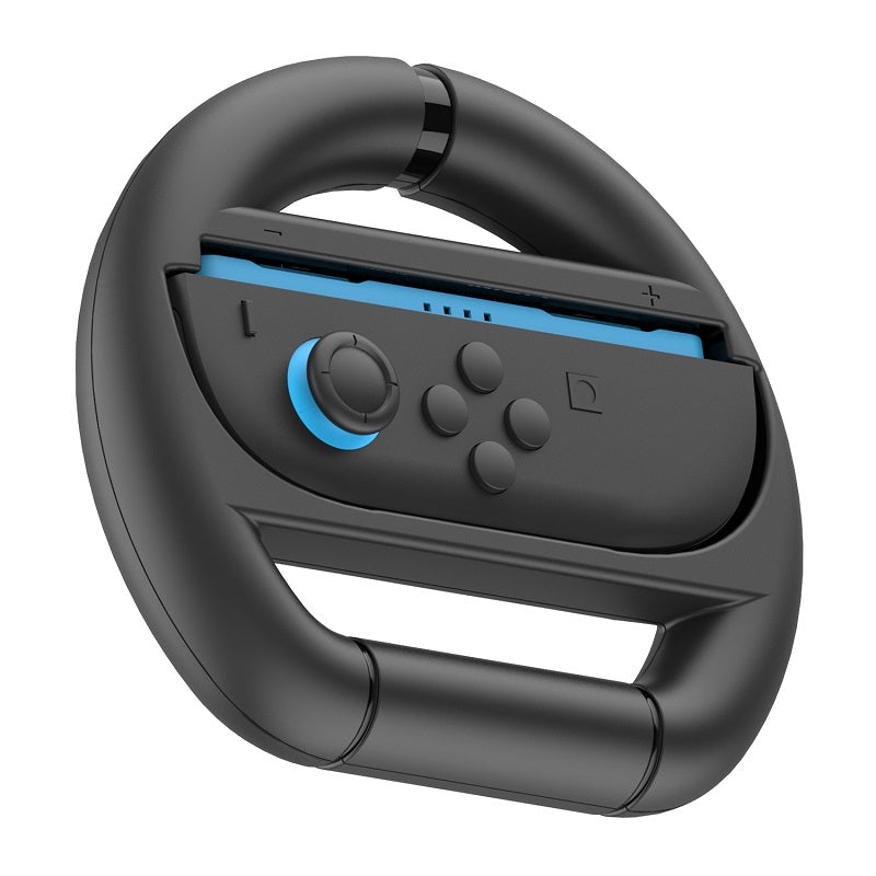 Volante racing iPEGA PG-SW2054 con Joy-Con azul de Nintendo Switch 2 montado