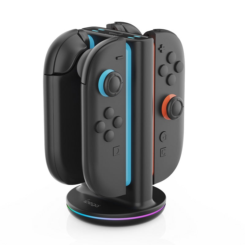 Base de carga iPEGA PG-SW2051 en ángulo con Joy-Con instalados