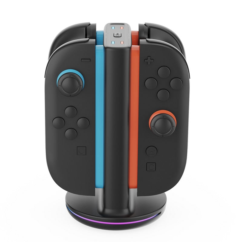 Vista frontal de la base de carga iPEGA PG-SW2051 con Joy-Con de Switch 2