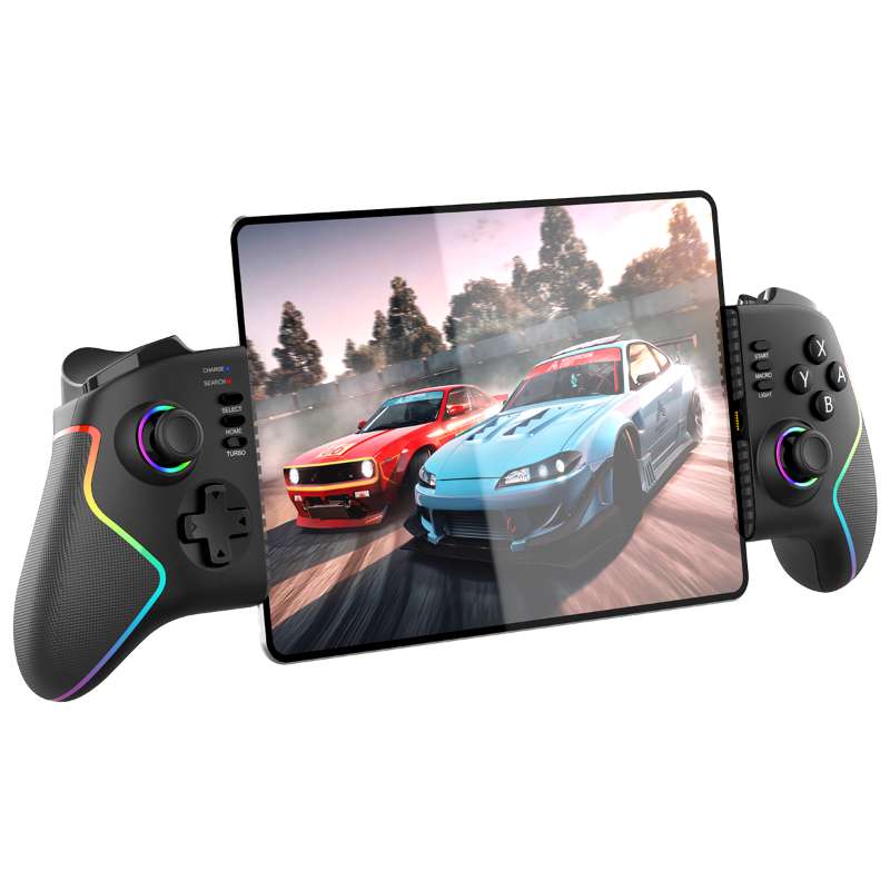 Control iPEGA PG-9122 en uso con una tablet y un juego de carreras
