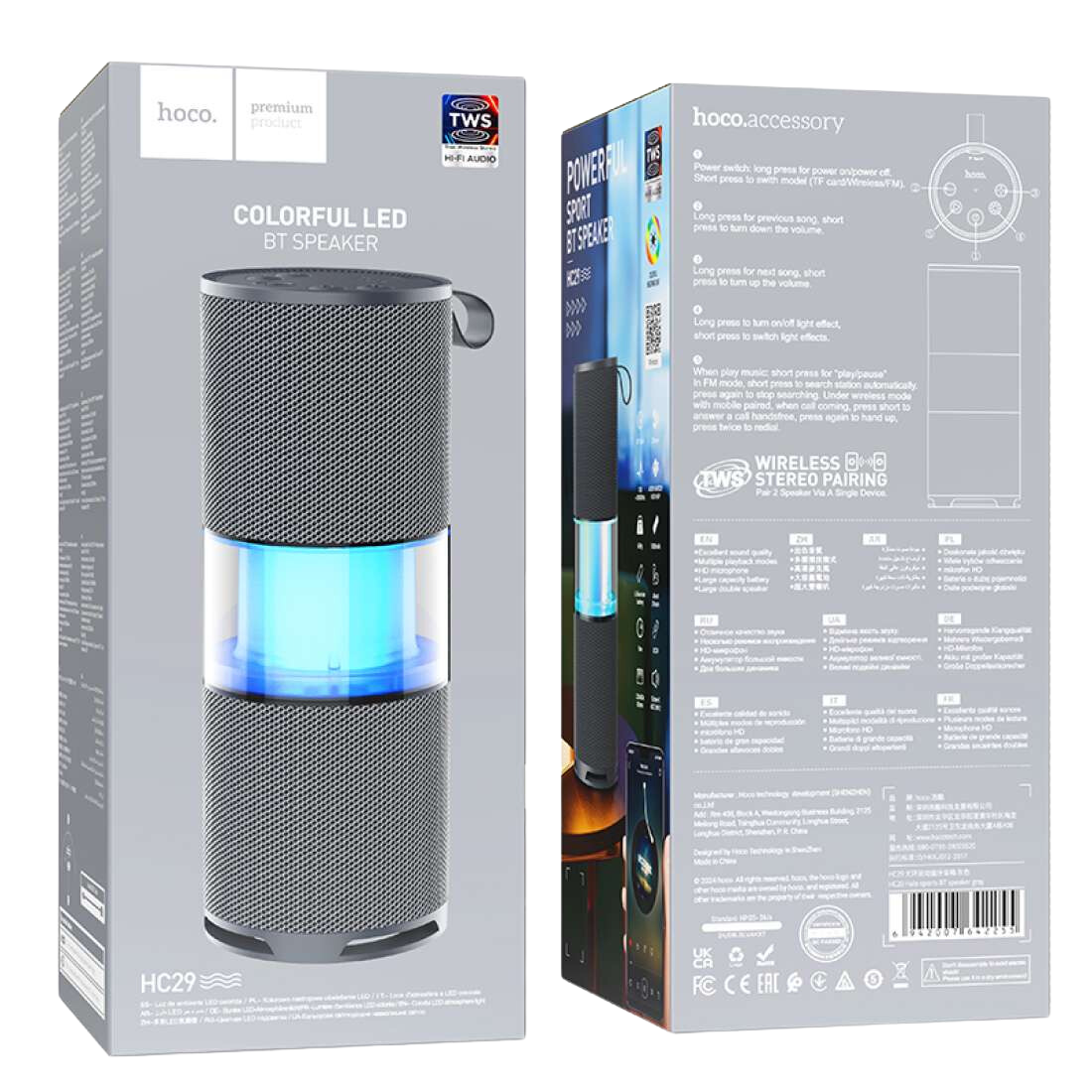 Empaque del parlante Bluetooth HOCO HC29