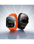 Smartwatch HOCO Y42 Ultra en negro y dorado con correa naranja