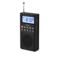 Radio portátil HOCO HI51 negra con pantalla LCD y antena telescópica