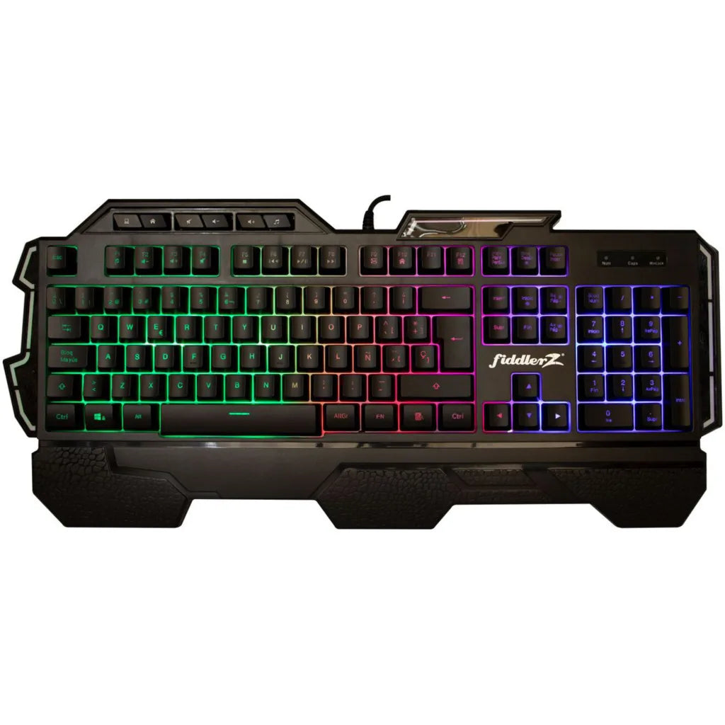 Teclado gamer Fiddler Z KD609 negro con retroiluminación RGB