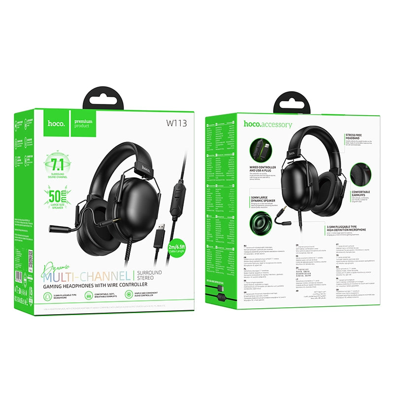 Audífonos gamer HOCO W113 con sonido envolvente 7.1