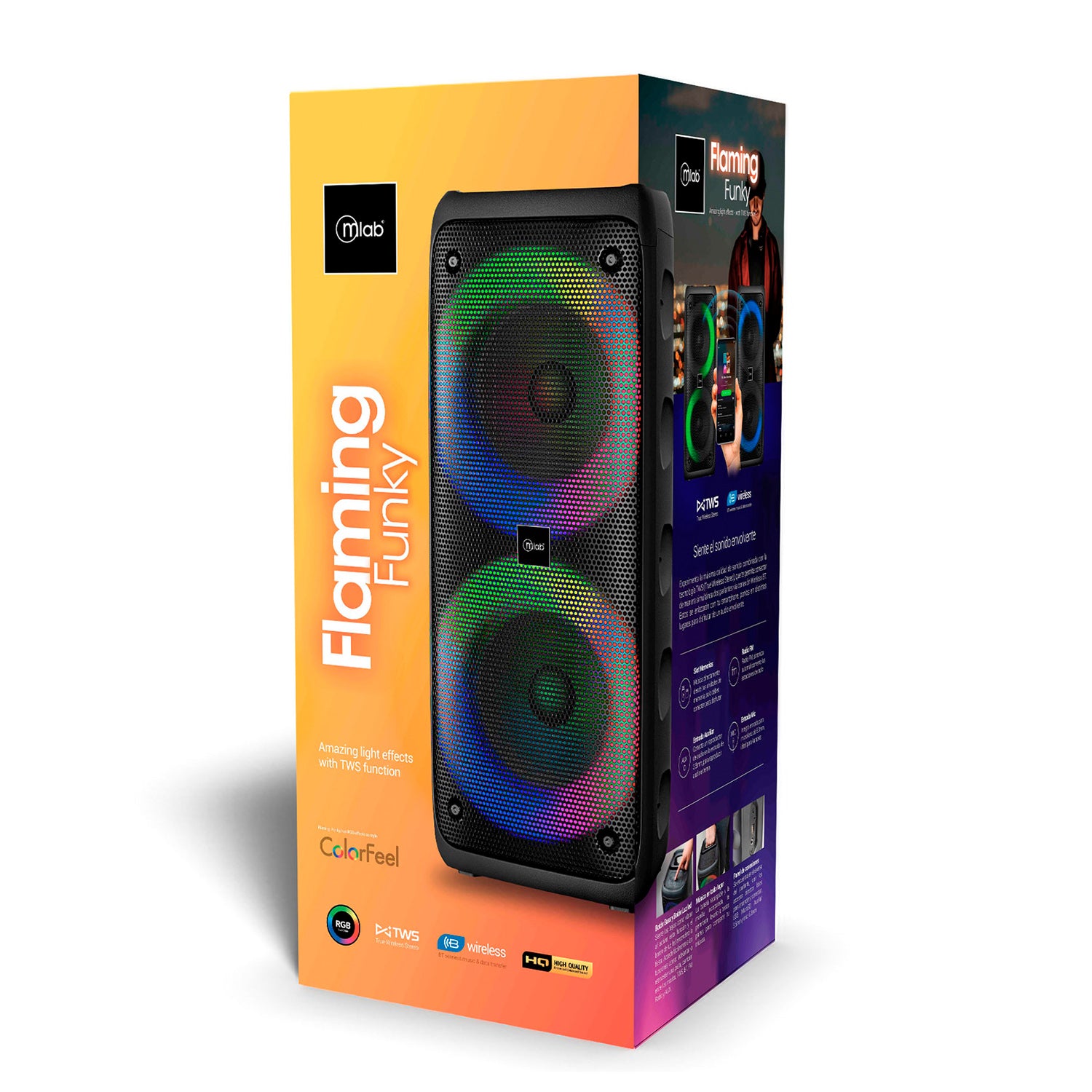 Caja original del parlante MLAB Flaming Funky