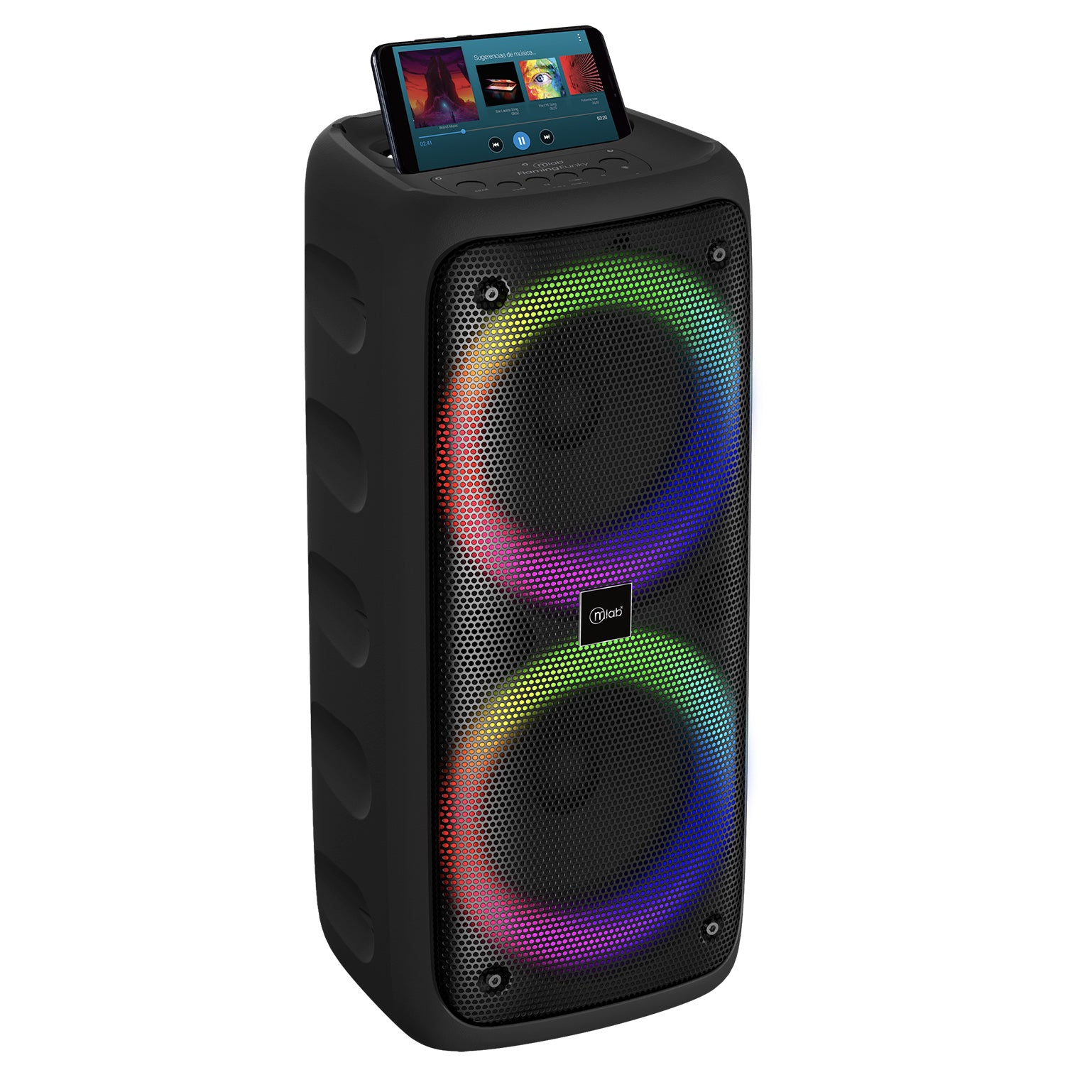 Parlante karaoke MLAB Flaming Funky con dos drivers de 6,5 pulgadas y luces RGB