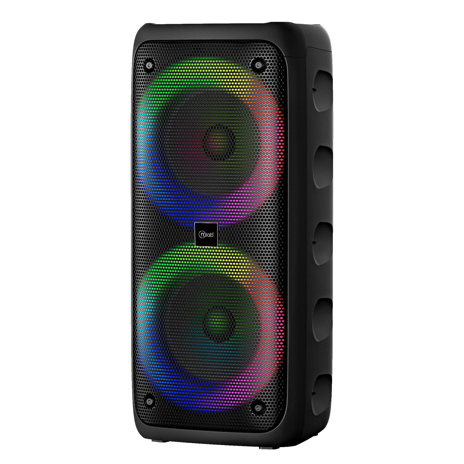 MLAB Flaming Funky de frente con las luces LED encendidas