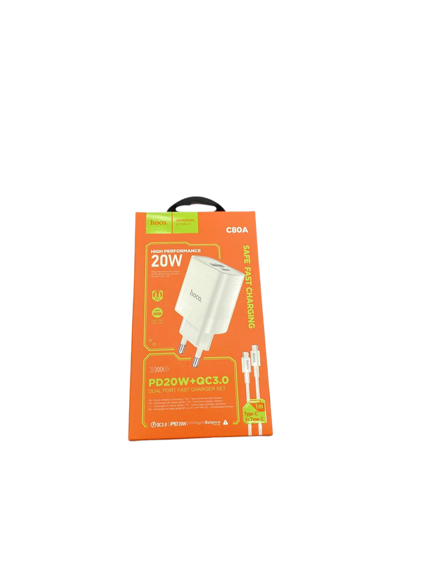 Packaging del cargador HOCO C80A con sello SEC