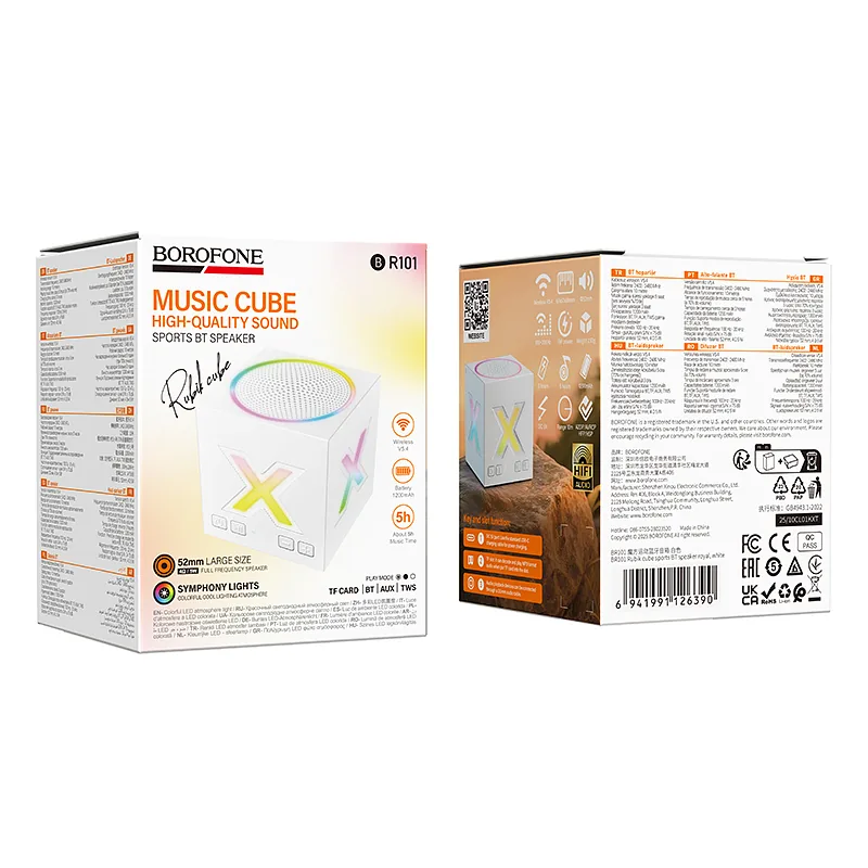 Caja original del BOROFONE BR101 Music Cube blanco