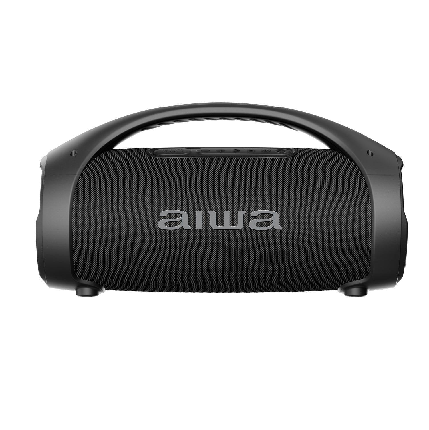 Parlante Bluetooth AIWA AW-S144BT negro con asa de transporte, vista frontal