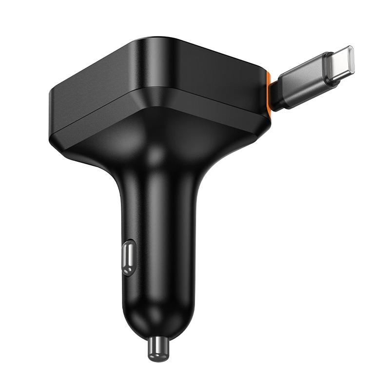 Puertos USB-C y USB-A del cargador de auto HOCO NZ18 Guardian
