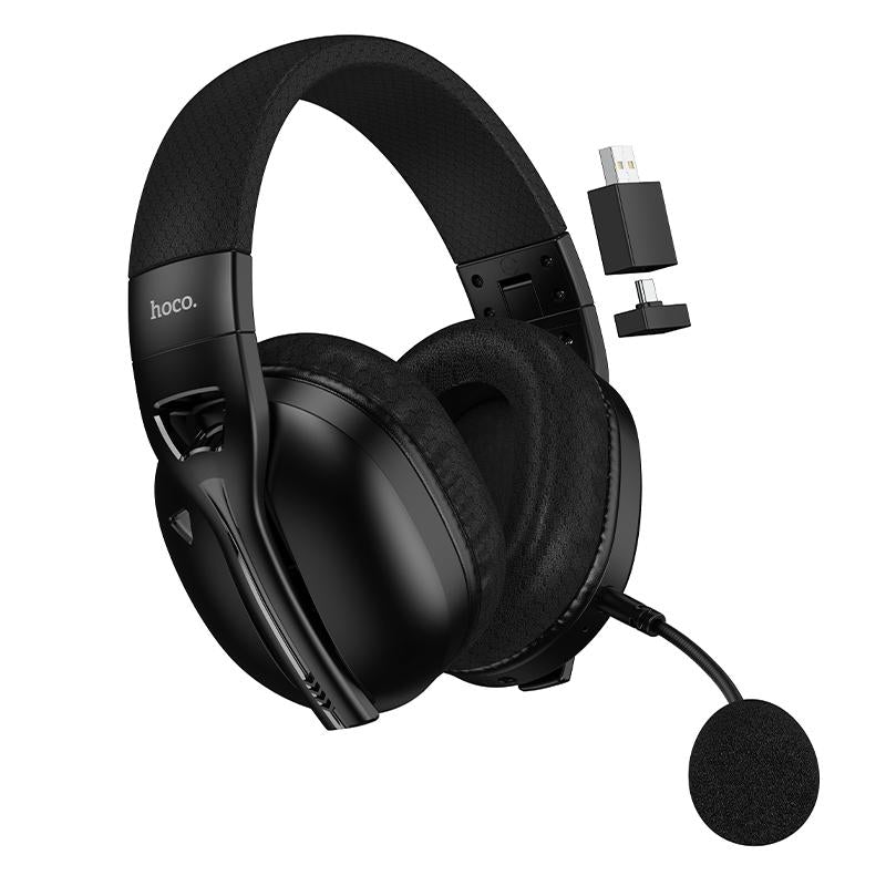 Audífonos gamer inalámbricos HOCO W114 Magic negros con micrófono desmontable