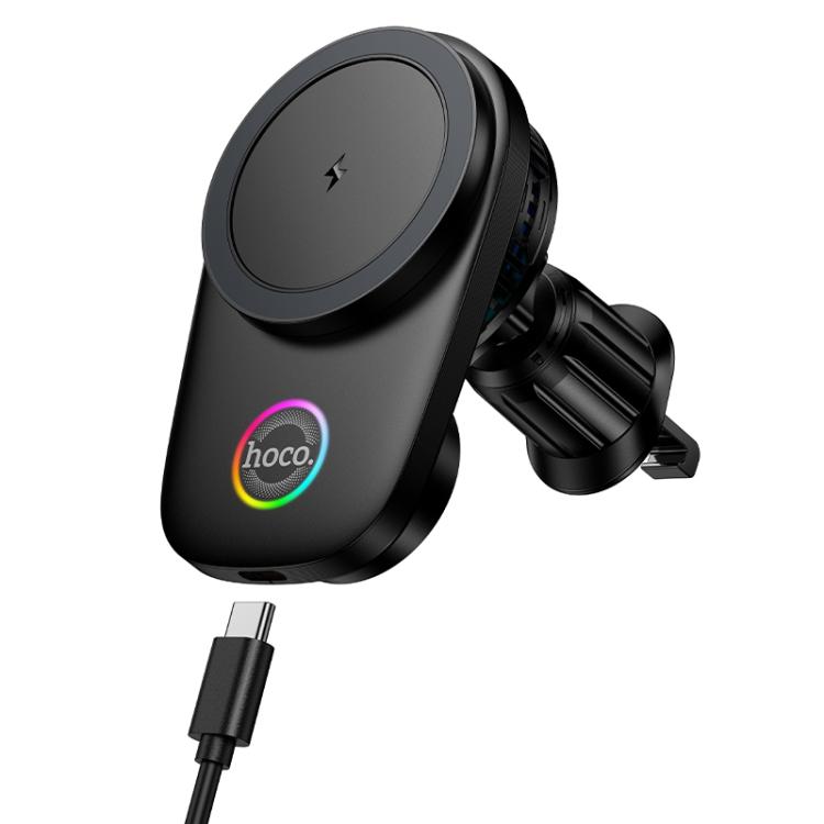 Soporte magnético giratorio eléctrico HOCO HW36 con carga inalámbrica