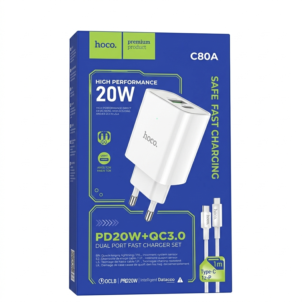 Cargador Hoco C80A Doble Puerto PD20W + QC3.0