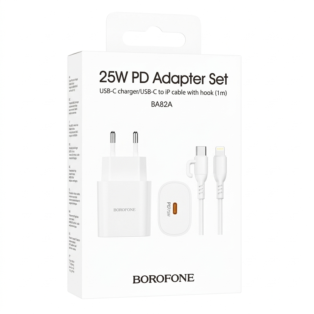 Cargador Borofone BA82A Set Tipo C a Lightning 25W