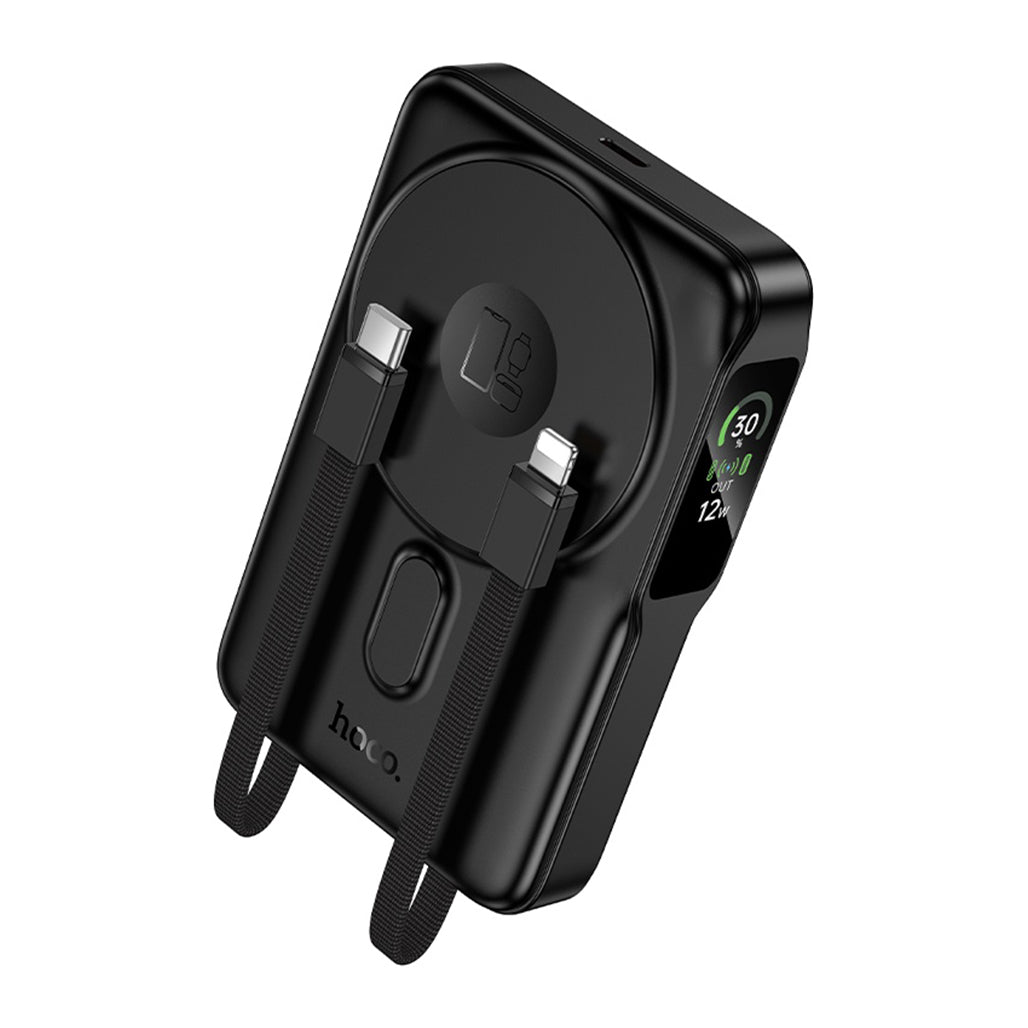 Power bank magnético HOCO Q48 Core con cables integrados y soporte