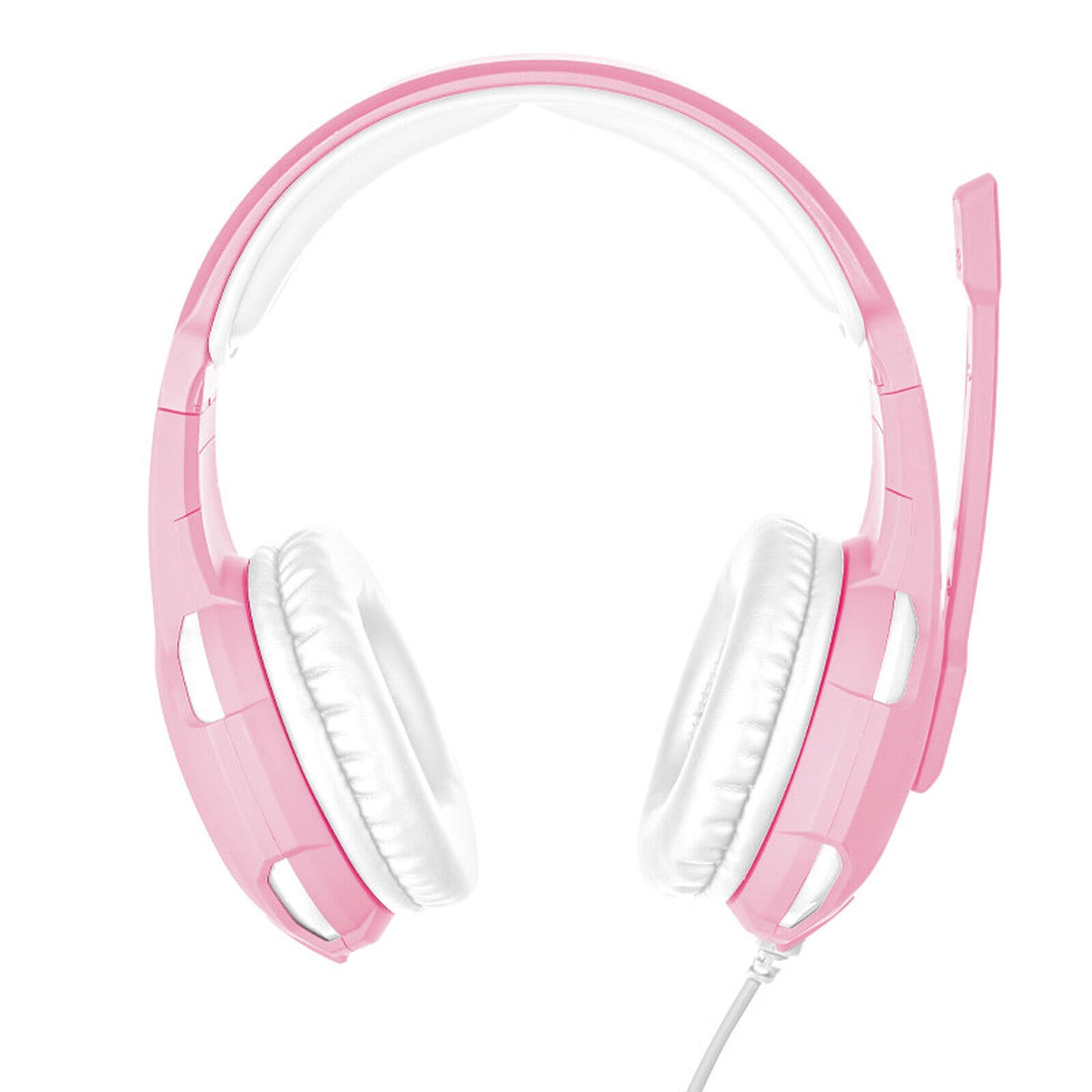 Audífonos Trust GXT 310P Radius rosados vista frontal