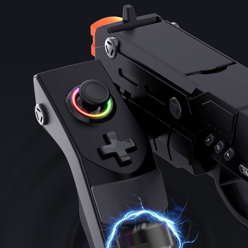 Detalle del joystick Hall 3D con anillo RGB de la pistola iPEGA PG-SW2257