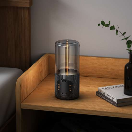 Parlante Bluetooth HOCO BS64 Rocker gris con luz integrada