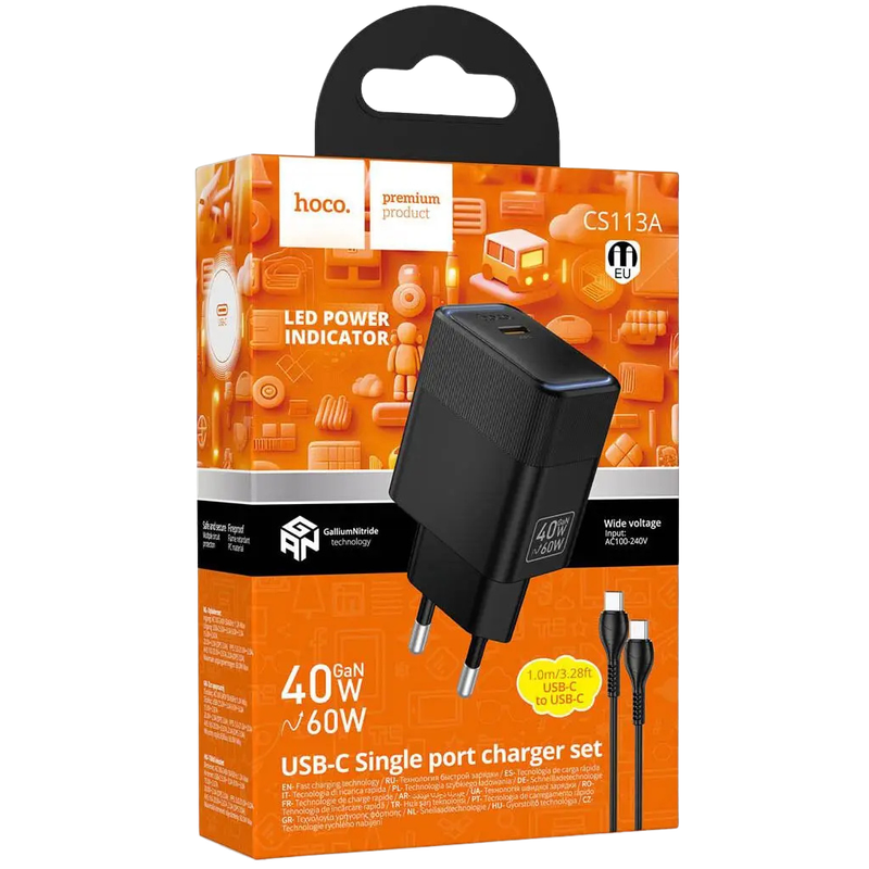 Packaging del cargador HOCO CS113A Lounge 60W