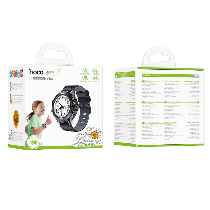 Packaging del smartwatch infantil HOCO Y107 4G