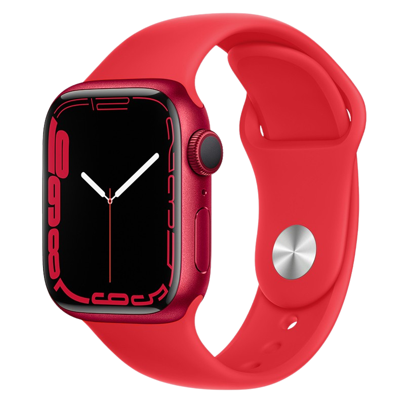 Correa HOCO WA01 de silicona roja montada en un Apple Watch