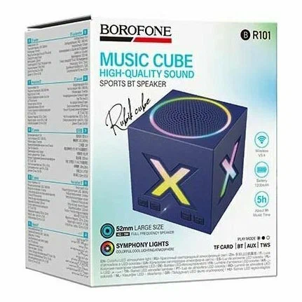 Caja original del BOROFONE BR101 Music Cube azul