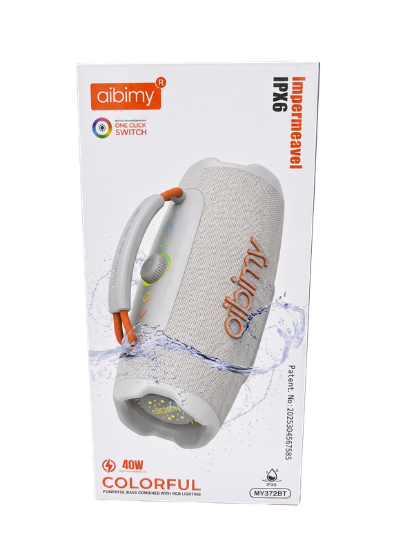 Caja del parlante AIBIMY MY372BT gris con sellos 40W e IPX6
