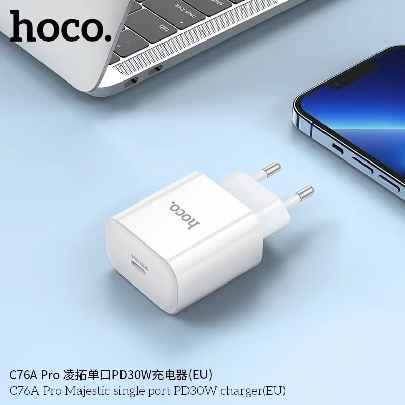 Cargador HOCO C76A Pro PD 30W blanco