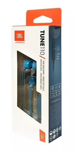 Audífonos JBL Tune 110 azul en su caja