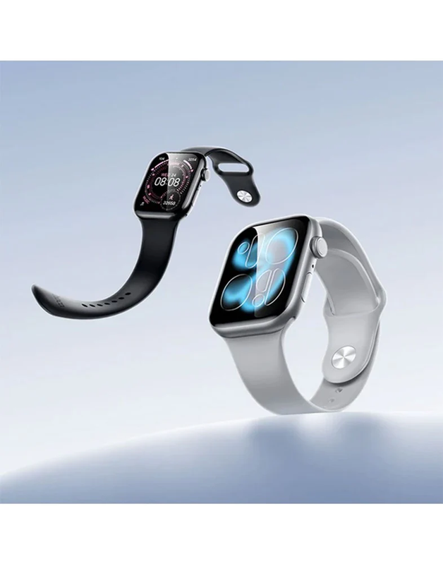 Smartwatch HOCO Y42 con correa de silicona negra y correa milanesa plateada