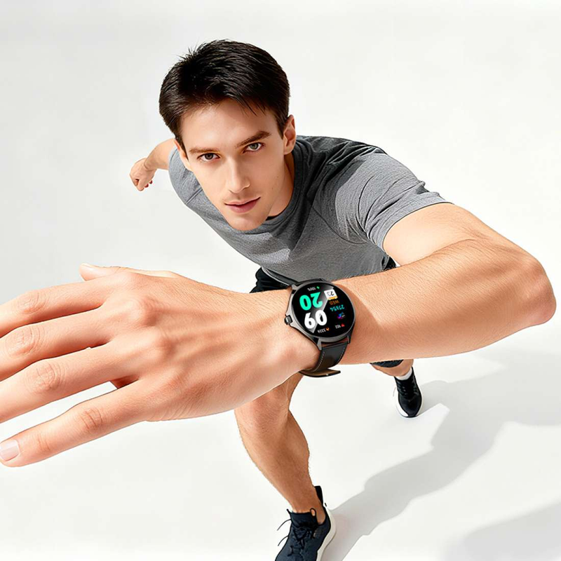 Hombre usando el smartwatch HOCO Y39 en la muñeca