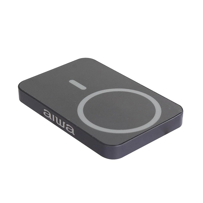 Power bank magnético AIWA PAW-70 5.000 mAh con anillo de carga inalámbrica