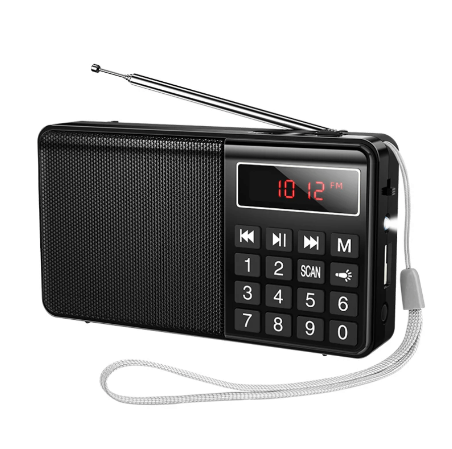 Radio portátil HOCO HI50 negra con pantalla LED digital