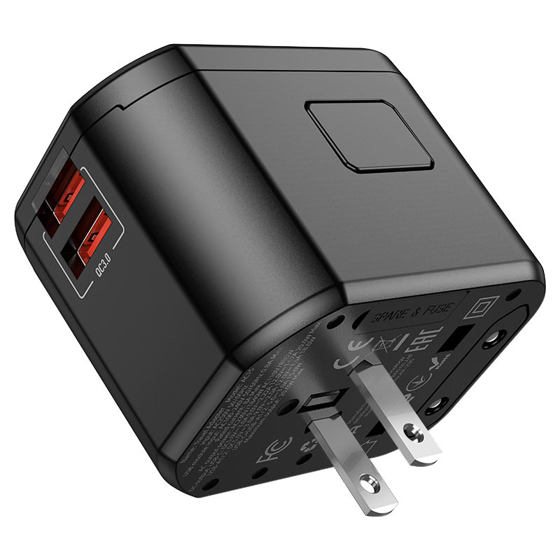 Adaptador HOCO AC15 Walker con enchufe americano y australiano
