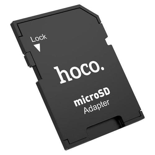 Adaptador HOCO HB22 microSD a SD negro vista frontal